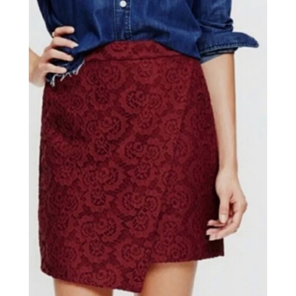 Madewell Asymmetrical Lace Wrap Skirt